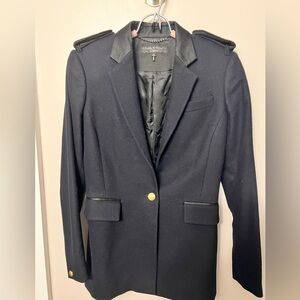 Rag & Bone Navy Wool Blazer/Gold Accents